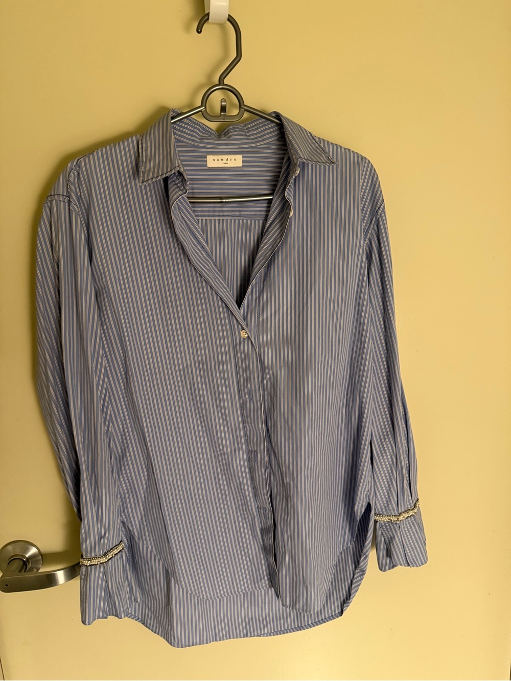 Sandro Blue and White Striped Shirt